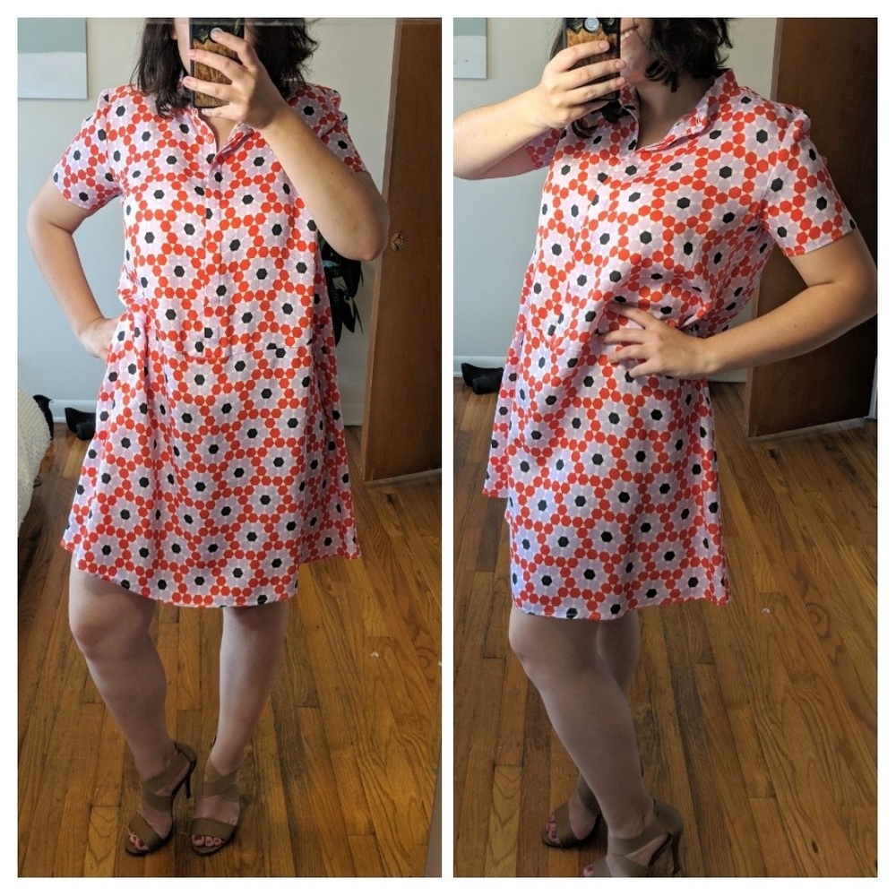 NWOT Dusen dusen geometric shirt dress